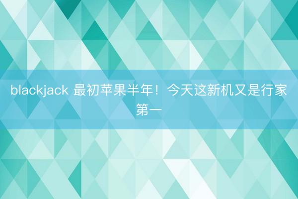 blackjack 最初苹果半年！今天这新机又是行家第一