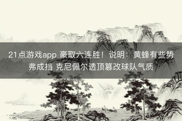 21点游戏app 豪取六连胜！说明：黄蜂有些势弗成挡 克尼佩尔透顶篡改球队气质
